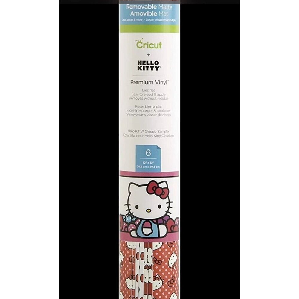 New Sealed Cricut x Hello Kitty Premium Vinyl Removable 6pcs Classic Sampler